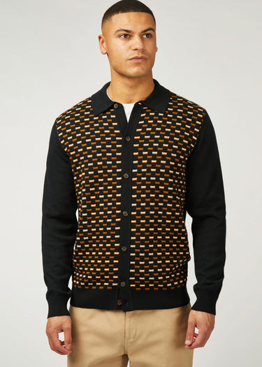 Ben Sherman Truien Button through polo - black
