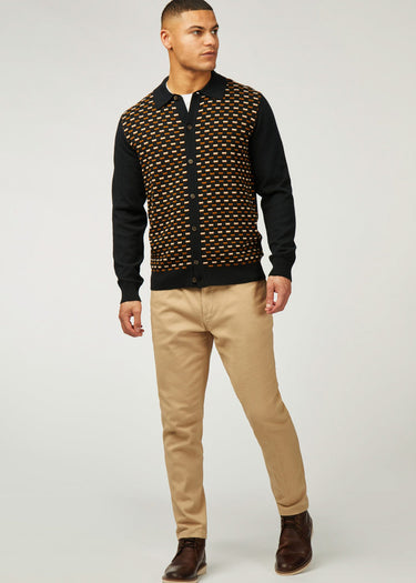 Ben Sherman Truien Button through polo - black