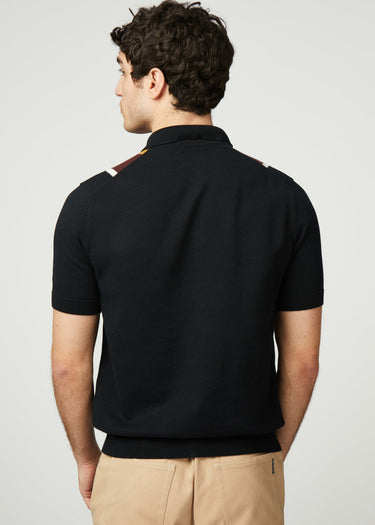 Ben Sherman Polo's Verticle stripe polo - black
