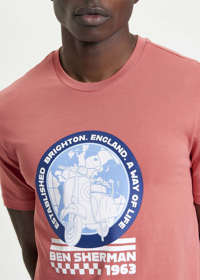 Ben Sherman T-shirts World scooter - cerise