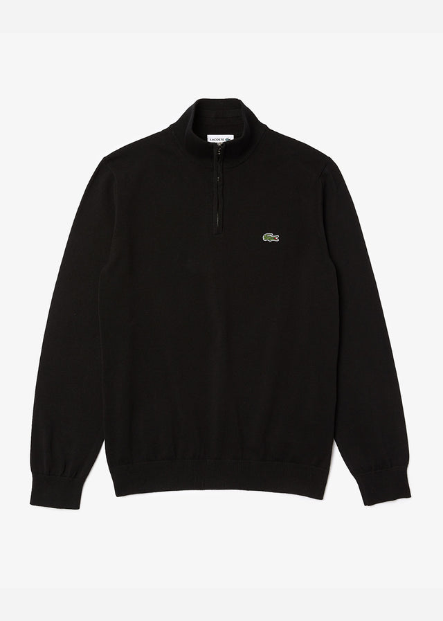 Lacoste Truien Regular fit high zipped neck sweater - black