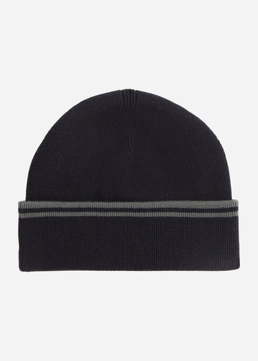 Fred Perry Mutsen Twin tipped merino wool beanie - black field green