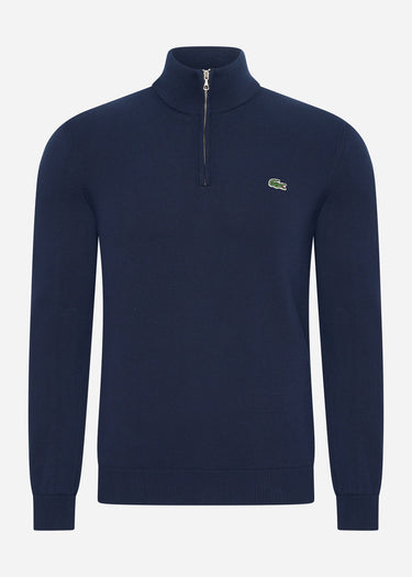 Lacoste Truien A Zip sweater - navy blue