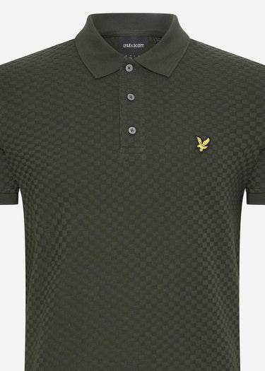 Lyle & Scott Polo's  Grid texture polo shirt - mountain moss