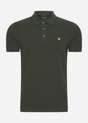 Lyle & Scott Polo's  Grid texture polo shirt - mountain moss