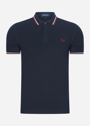 Fred Perry Polo's Twin tipped fred perry shirt - navy snow white burnt red