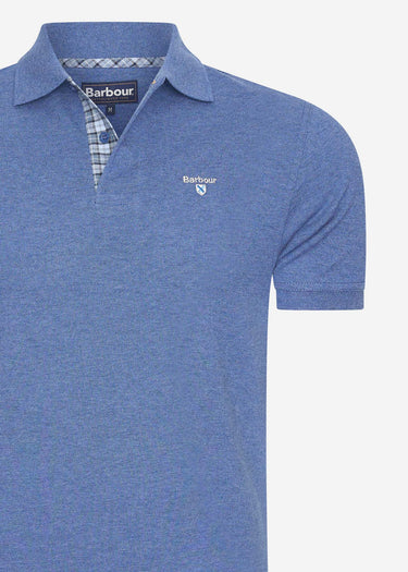 Barbour Polo's Tartan pique polo - chambray marl