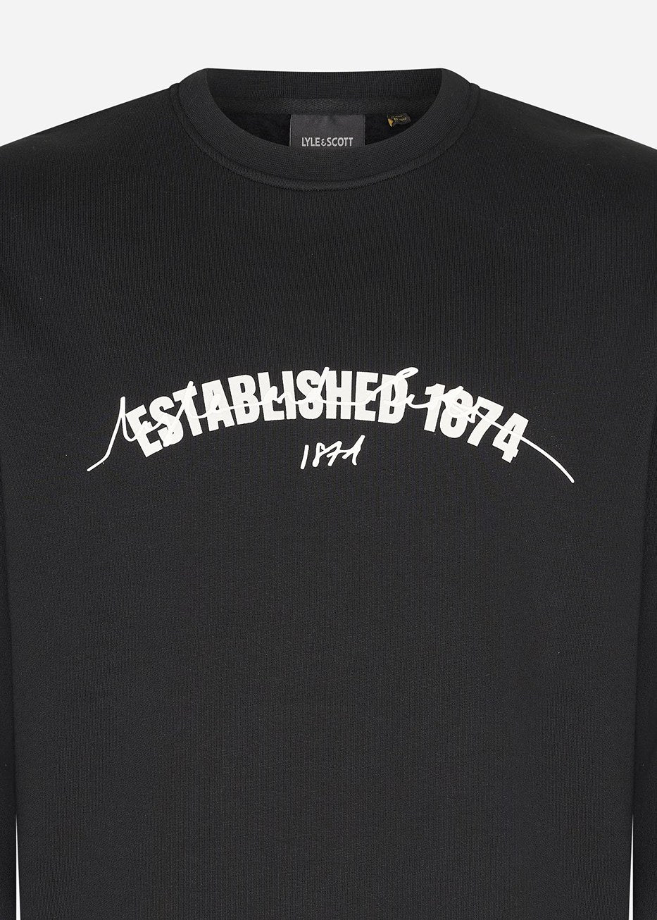 Lyle & Scott Truien Established 1874 graphic crew neck sweatshirt - jet black