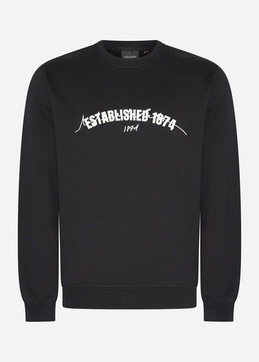 Lyle & Scott Truien Established 1874 graphic crew neck sweatshirt - jet black