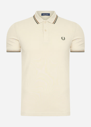 Fred Perry Polo's Twin tipped fred perry shirt - oatmeal nut flake field green