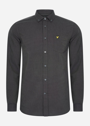 Lyle & Scott Overhemden Regular fit light weight oxford shirt - gunmetal jet black