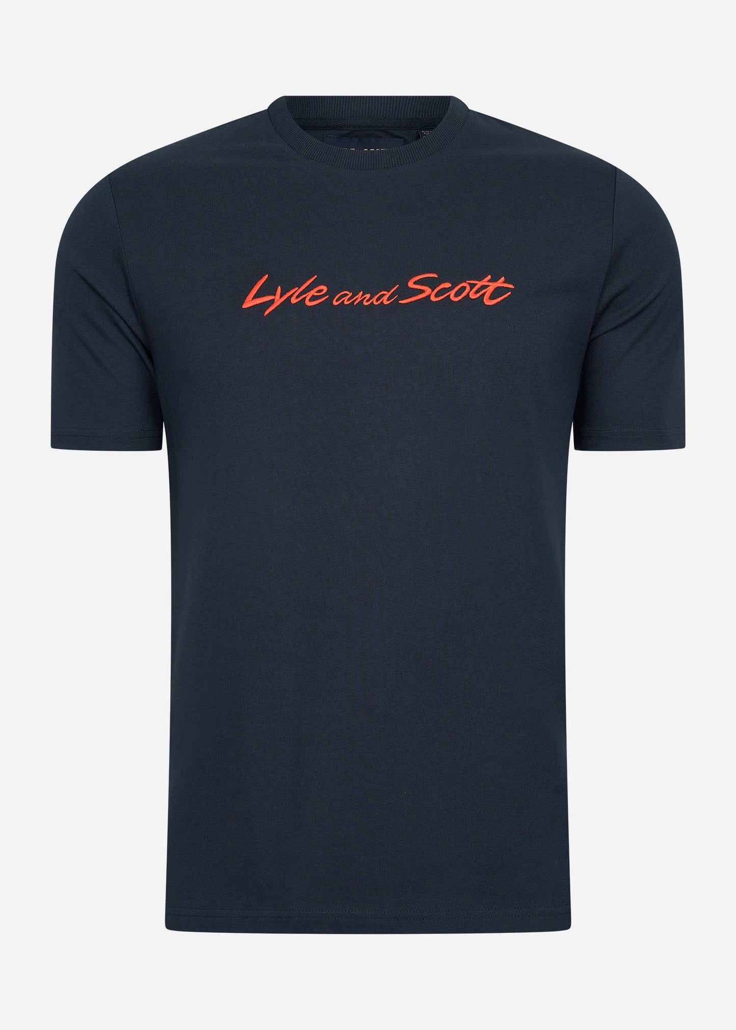Lyle & Scott T-shirts Script embroidery t-shirt - dark navy sorrel orange
