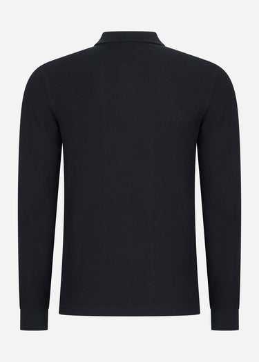 Fred Perry Longsleeve Polo's  Panelled long sleeve polo shirt - black