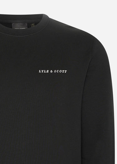 Lyle & Scott Truien Embroidered crew neck sweatshirt - jet black white