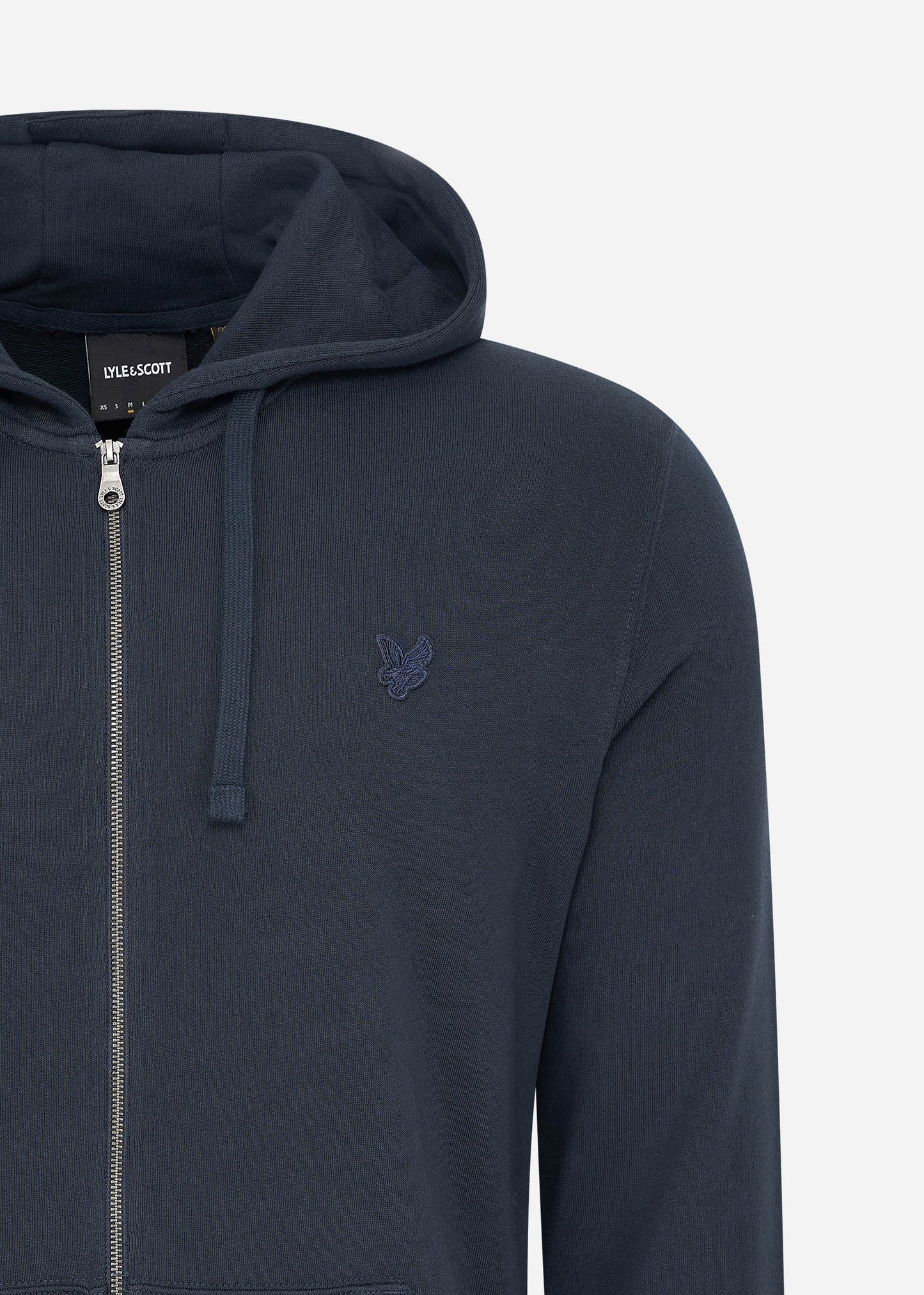Lyle & Scott Vesten Tonal eagle zip through hoodie - dark navy