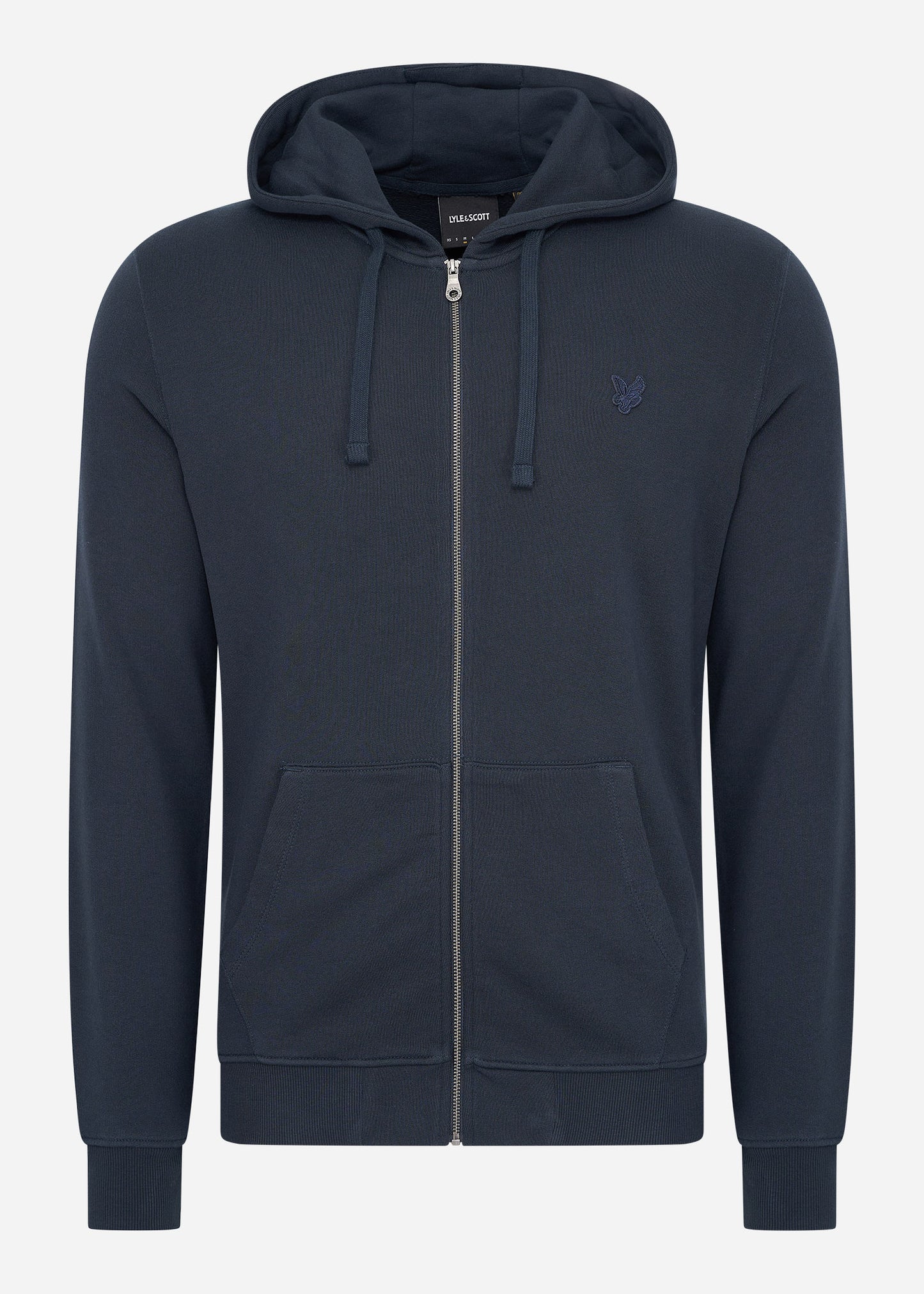 Lyle & Scott Vesten Tonal eagle zip through hoodie - dark navy