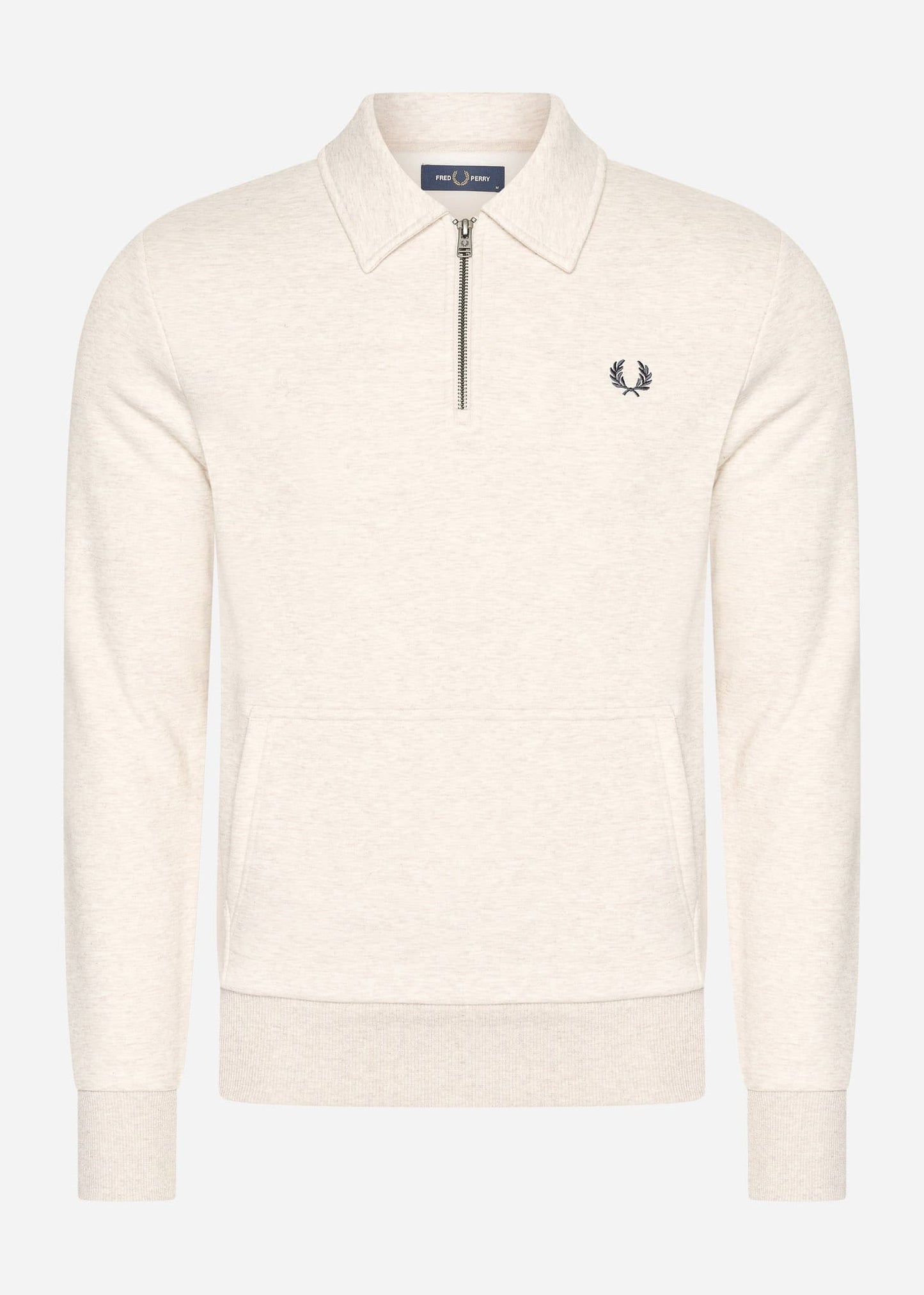 Fred Perry Truien Halfzip fleece back sweatshirt - porridge marl