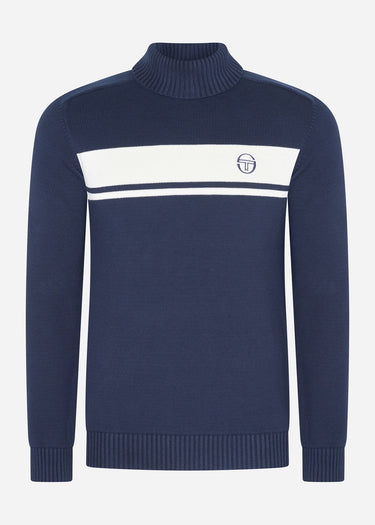Sergio Tacchini Truien Damarindo knit knit tutle neck - maritime blue gardenia