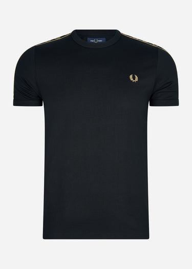Fred Perry T-shirts Contrast tape ringer t-shirt - black stone