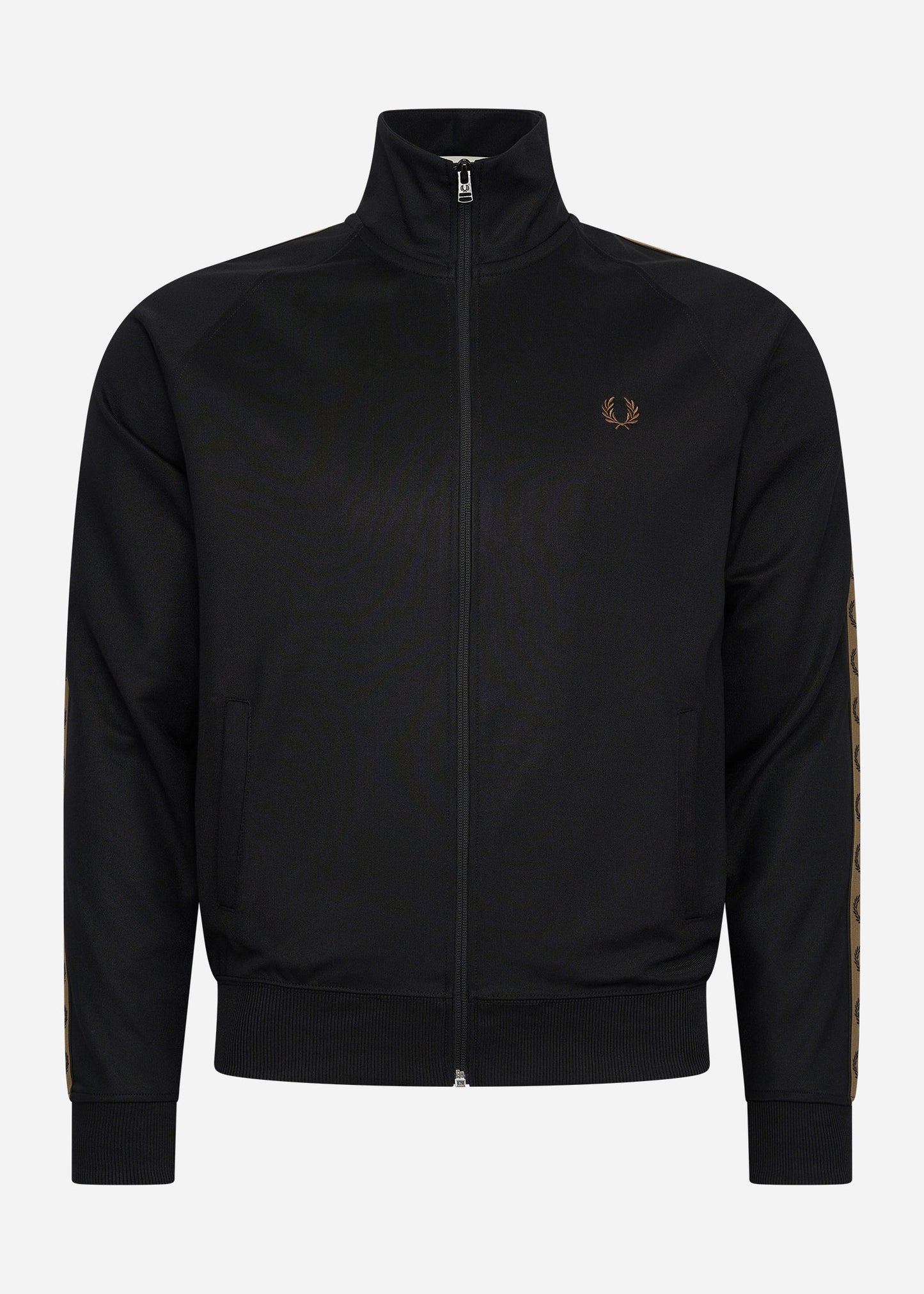 Fred Perry Vesten Contrast tape track jacket - black shaded stone