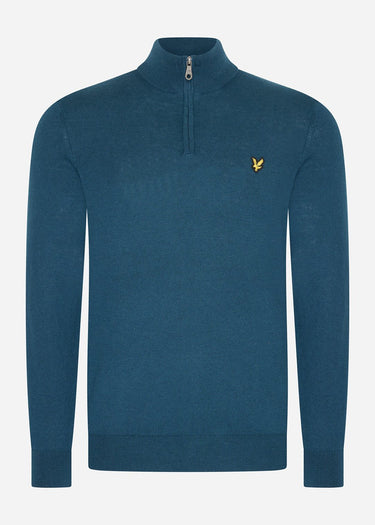 Lyle & Scott Truien Cotton merino quarter zip jumper - apres navy