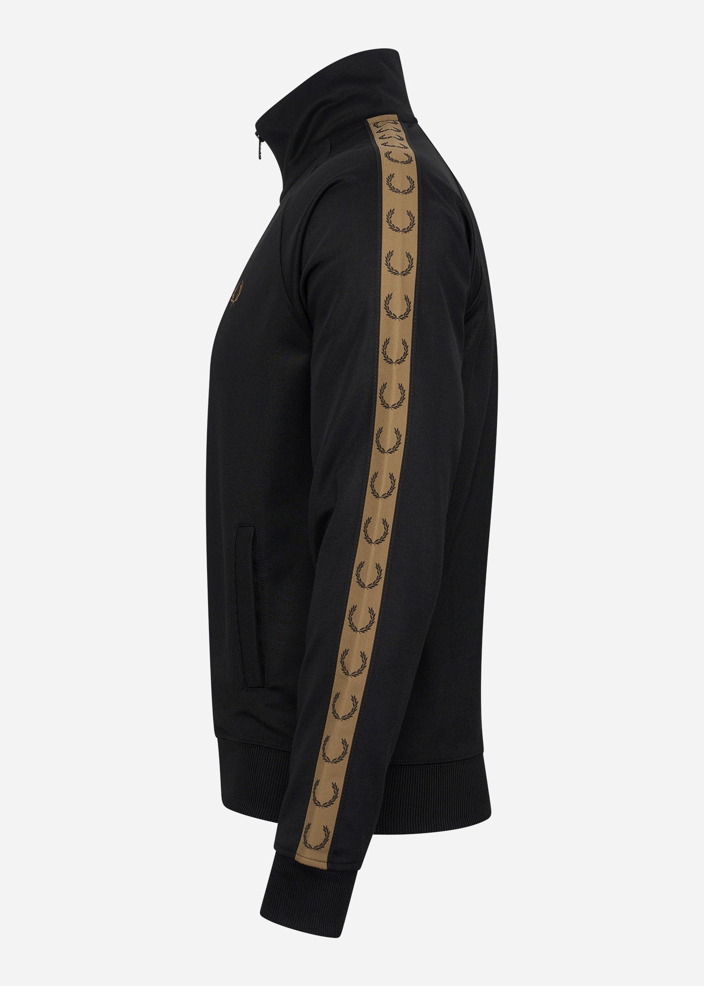 Fred Perry Vesten Contrast tape track jacket - black shaded stone
