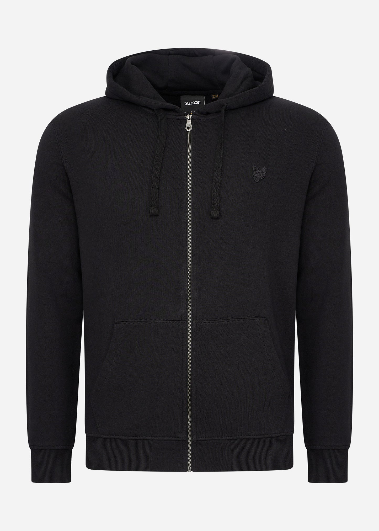 Lyle & Scott Vesten Tonal eagle zip through hoodie - jet black