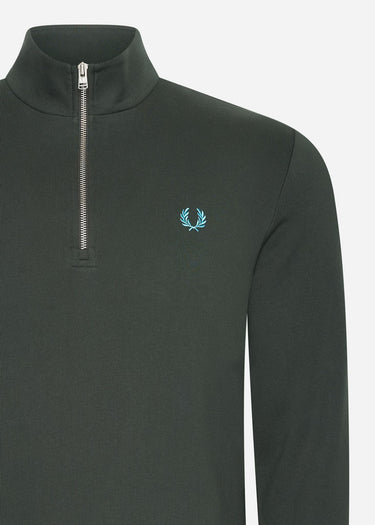 Fred Perry Truien  Half zip sweatshirt - night green runaway bay ocean