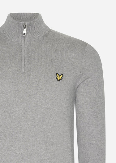 Lyle & Scott Truien Cotton merino quarter zip jumper - mid grey marl
