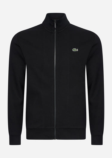 Lacoste Vesten Brushed fleece zip through sweater - black