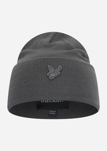 Lyle & Scott Mutsen  Tonal eagle beanie - gunmetal