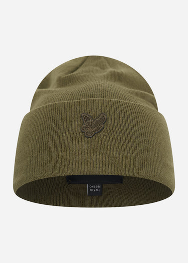 Lyle & Scott Mutsen Tonal eagle beanie - olive