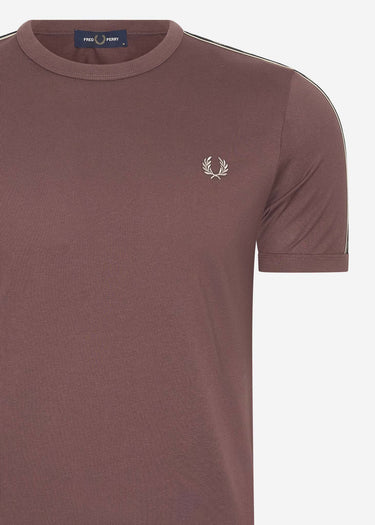 Fred Perry T-shirts Contrast tape ringer t-shirt - brick warm grey