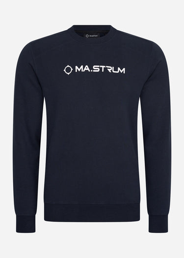 MA.Strum Truien Chest print crew sweat - ink navy