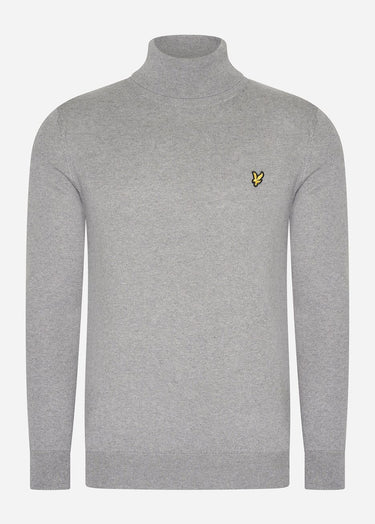 Lyle & Scott Truien Cotton merino turtleneck jumper - mid grey marl