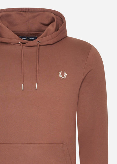 Fred Perry Hoodies Tipped hooded sweatshirt - whiskey brown porridge marl