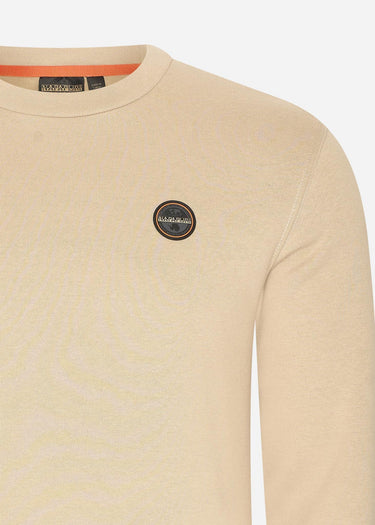 Napapijri Truien  Badge crewneck sweater  - beige rocky