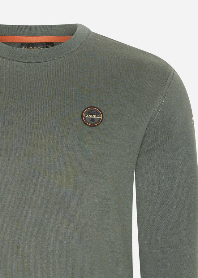 Napapijri Truien Badge crewneck sweater - green urban