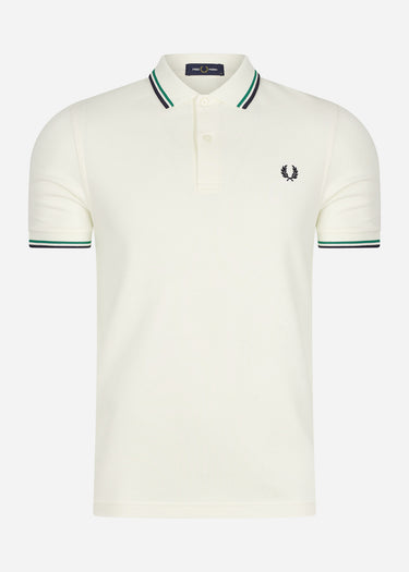 Fred Perry Polo's Twin tipped fred perry shirt - ecru fp green navy
