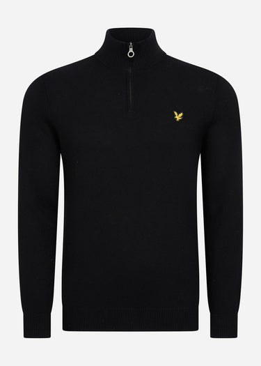 Lyle & Scott Truien Cotton merino quarter zip jumper - jet black