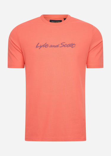 Lyle & Scott T-shirts Script embroidery t-shirt - sorrel orange marsh thistle