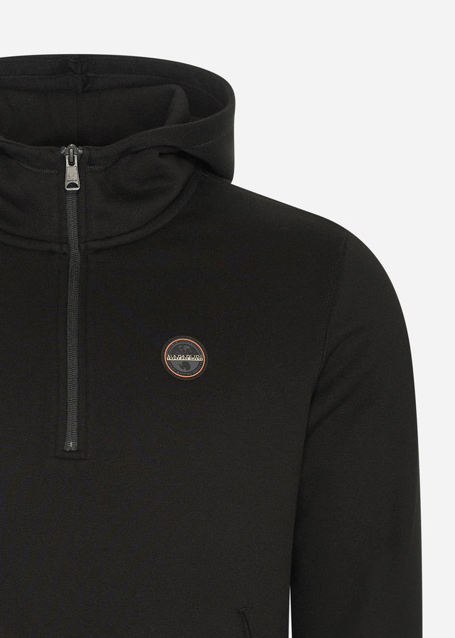 Napapijri Hoodies Badge halfzip hoodie - black