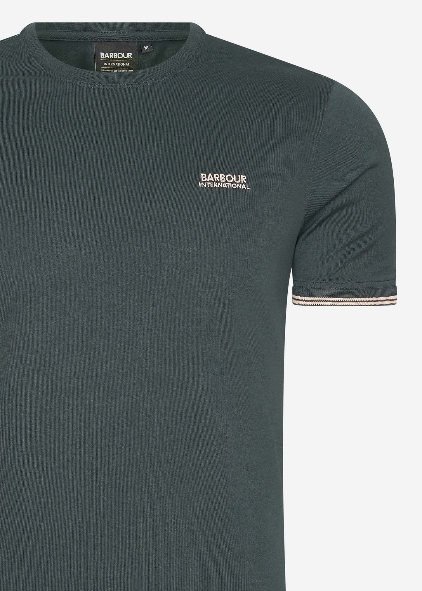 Barbour International T-shirts Philip tipped cuff tee - forest river