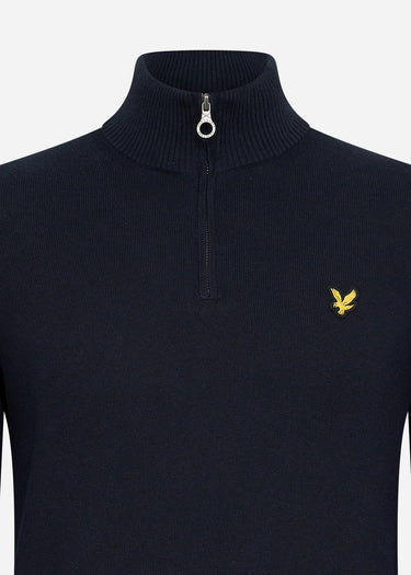 Lyle & Scott Truien Cotton merino quarter zip jumper - dark navy