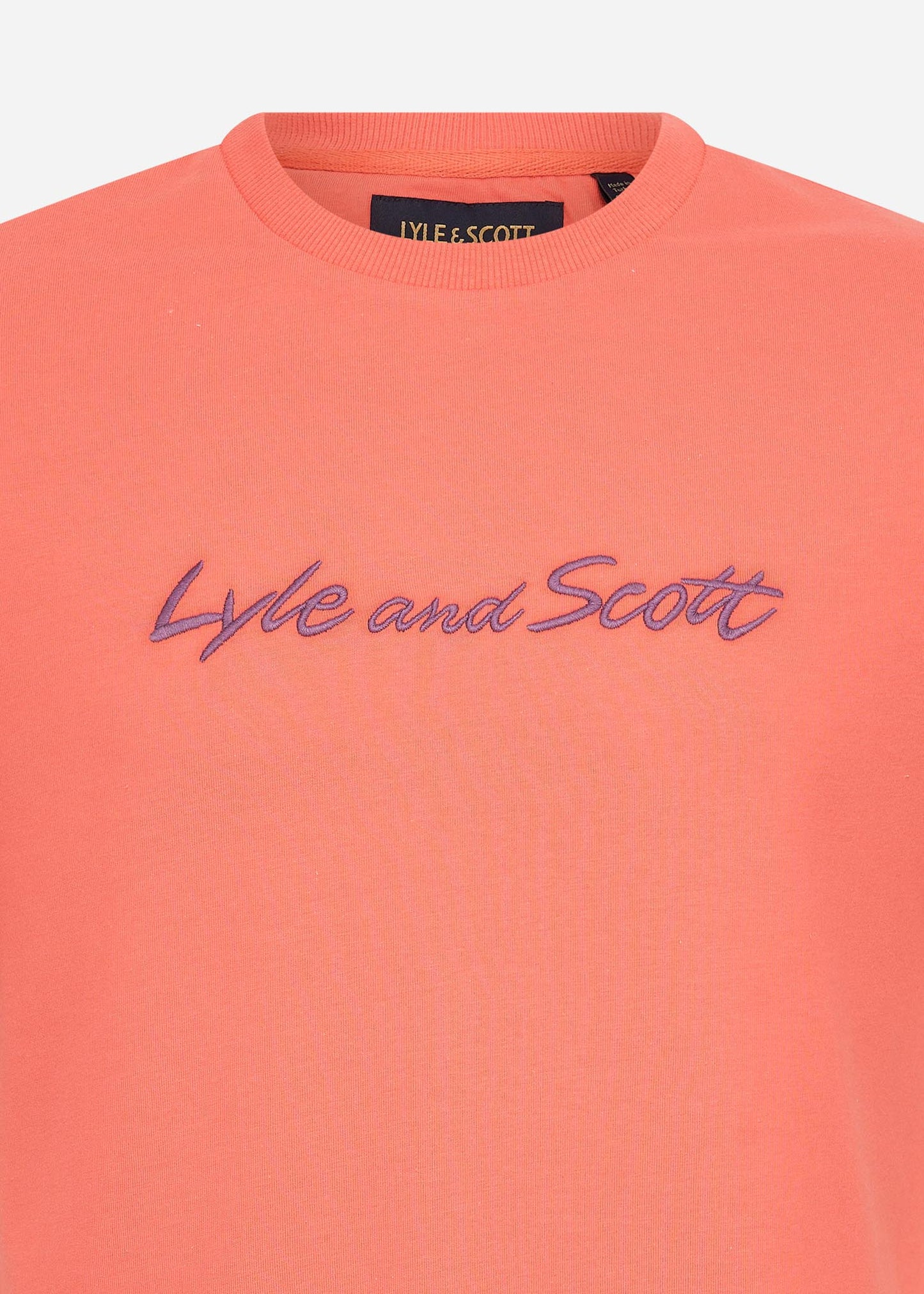 Lyle & Scott T-shirts Script embroidery t-shirt - sorrel orange marsh thistle