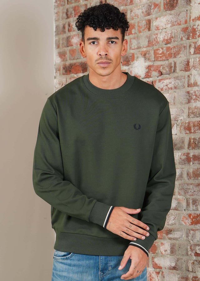 Fred Perry Truien Crew neck sweatshirt - crtgrn snwt nvy