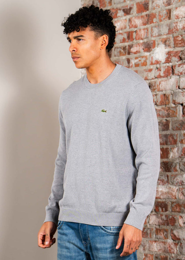 Lacoste Truien Regular fit crew neck sweater - silver chine