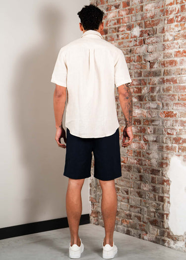 Lyle & Scott Overhemden Short sleeve linen blend shirt - cove