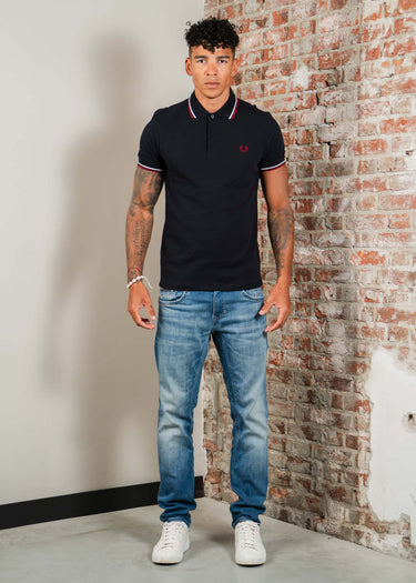 Fred Perry Polo's Twin tipped fred perry shirt - navy snow white burnt red