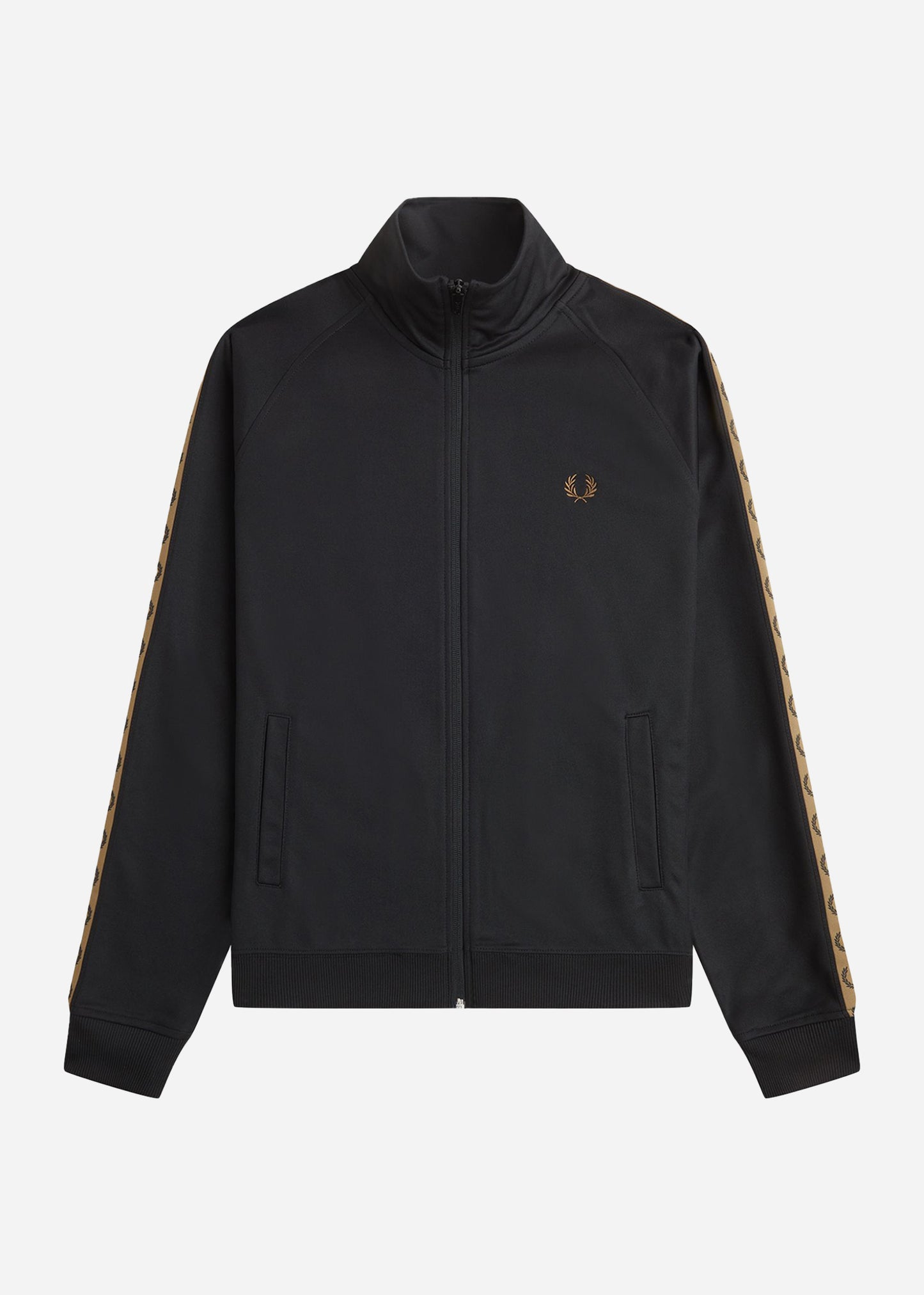 Fred Perry Vesten Contrast tape track jacket - black shaded stone